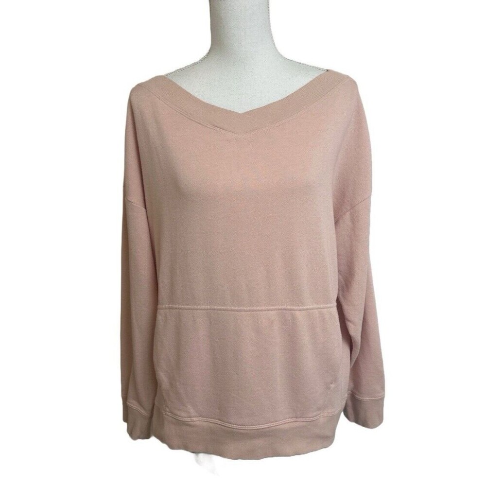Fabletics Women's M Zaylee Cross Front Off Shoulder Pullover Blush Sweatshirt